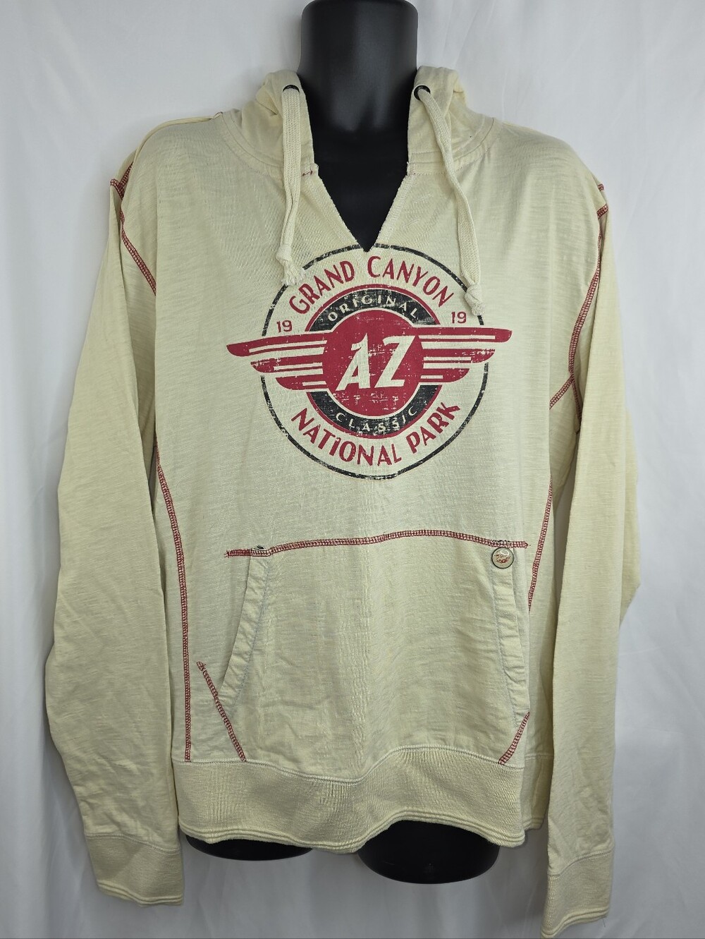 Premium 51 Red Thread Series Grand Canyon AZ Pullover Hoodie Ivory 2XL CS-3674